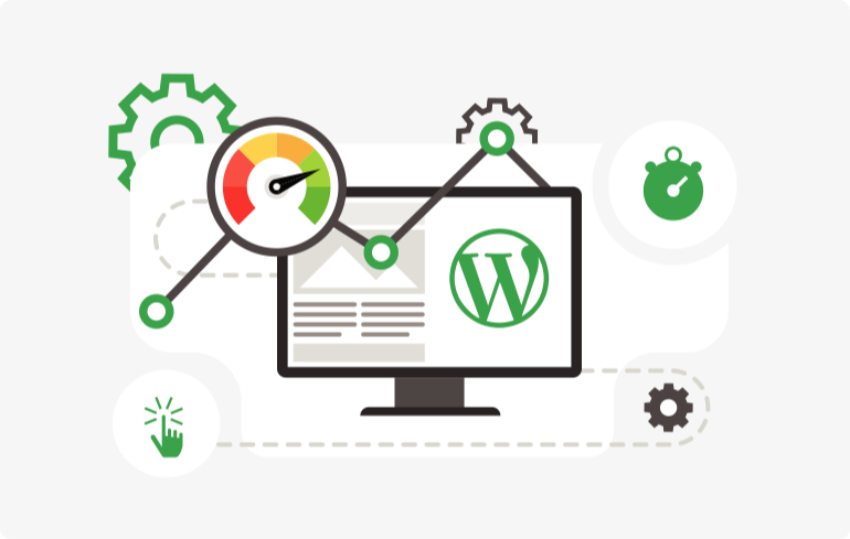 WordPress performance optimization illustration
